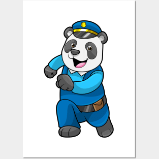 Panda as Police officer with Police hat Posters and Art